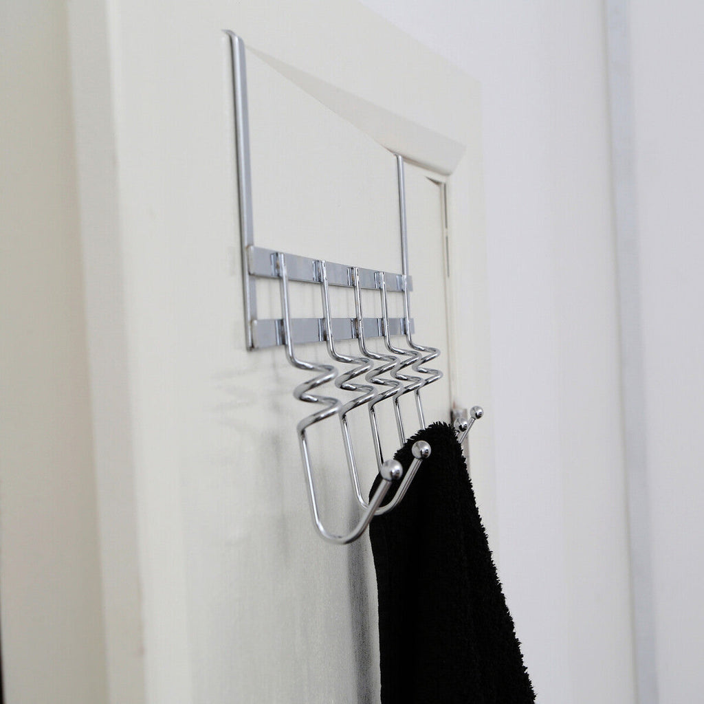 Chrome Over Door 5 Five Hook Swirl Hanger | Jaxen