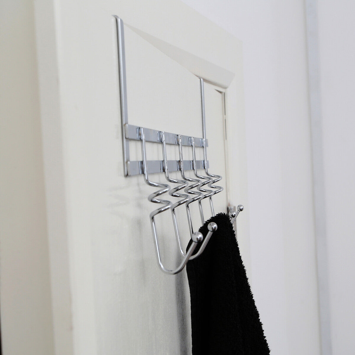 Chrome Over Door 5 Five Hook Swirl Hanger | Jaxen