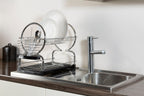 2 Tier Dish Drainer with Black Plastic Tray | Laurie