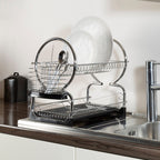 2 Tier Dish Drainer with Black Plastic Tray | Laurie