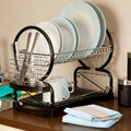 Black Enamel Coated Frame 2 Tier Dish Drainer | Laurie