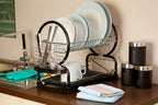 Black Enamel Coated Frame 2 Tier Dish Drainer | Laurie