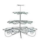 4 Tier Silver Wire 23 Cups Cupcake Stand | Chrome Swirl