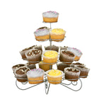 4 Tier Silver Wire 23 Cups Cupcake Stand | Chrome Swirl