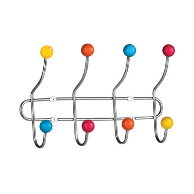 Chrome 8 Hook Hanger with Multi Colour Plastic Balls | Jaxen
