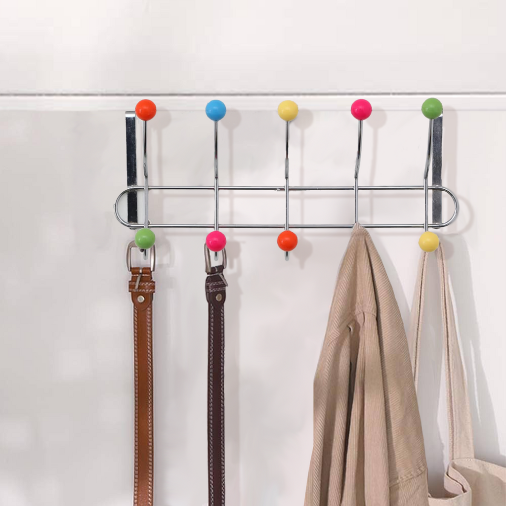 Multi Colour 10 Hook Over Door Hanger | Jaxen