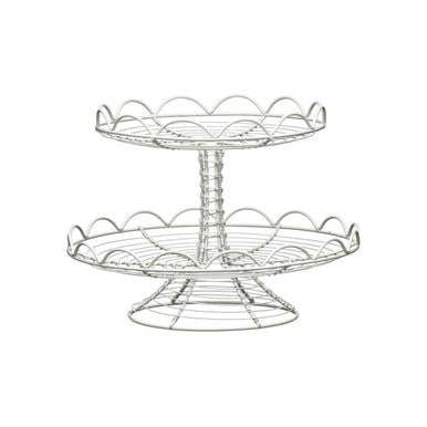 2 Tier Cup Cake Stand | Cream Wire