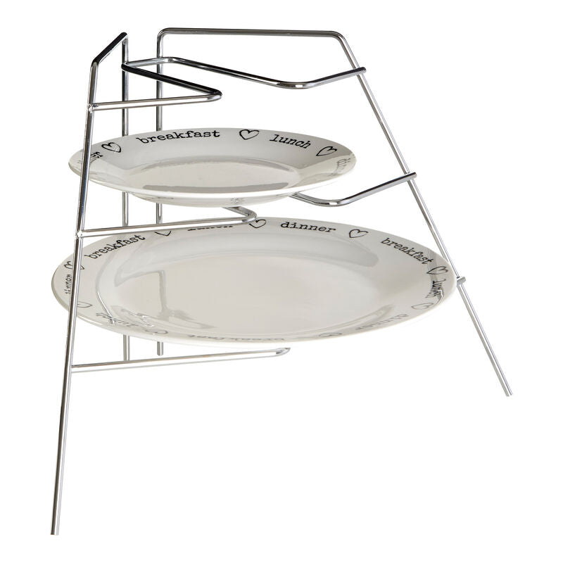 Corner Plate Rack with Chrome Finish | Wallis