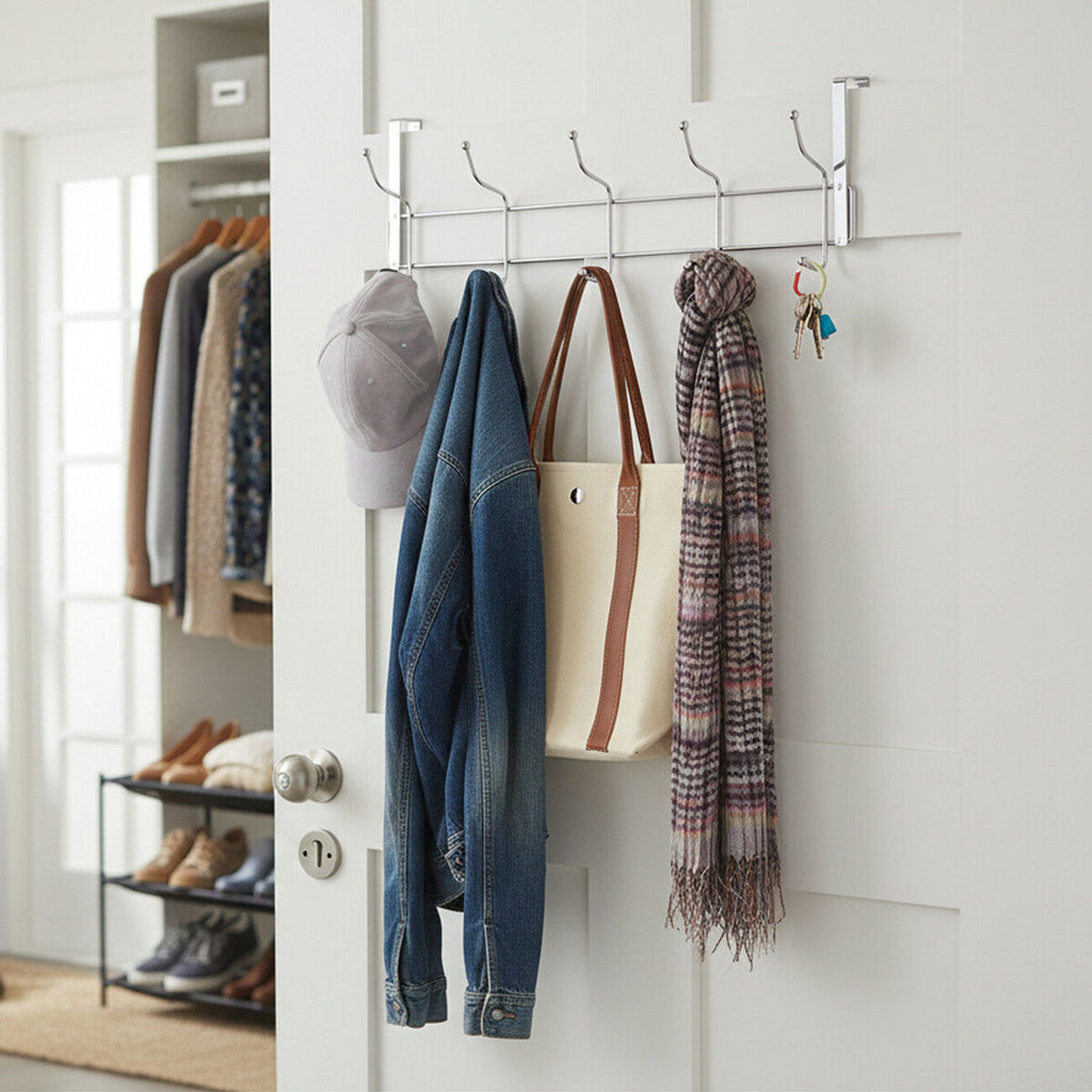 Ten Hook Over Door Chrome Hanger | Chic