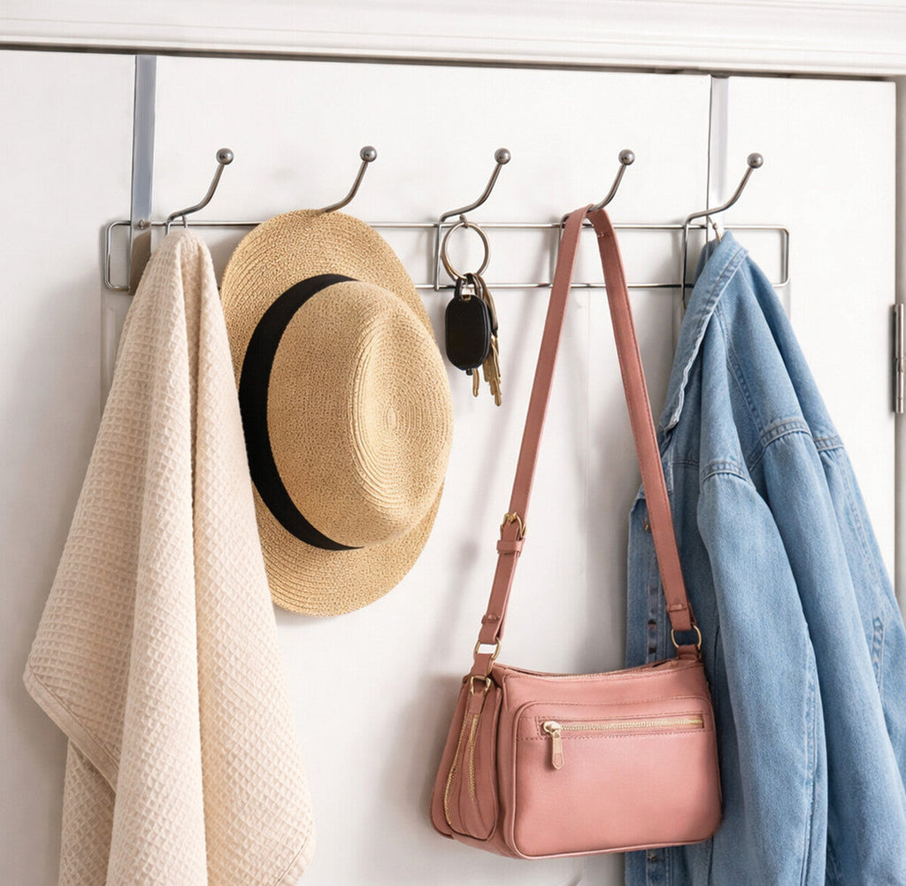 Ten Hook Over Door Chrome Hanger | Chic