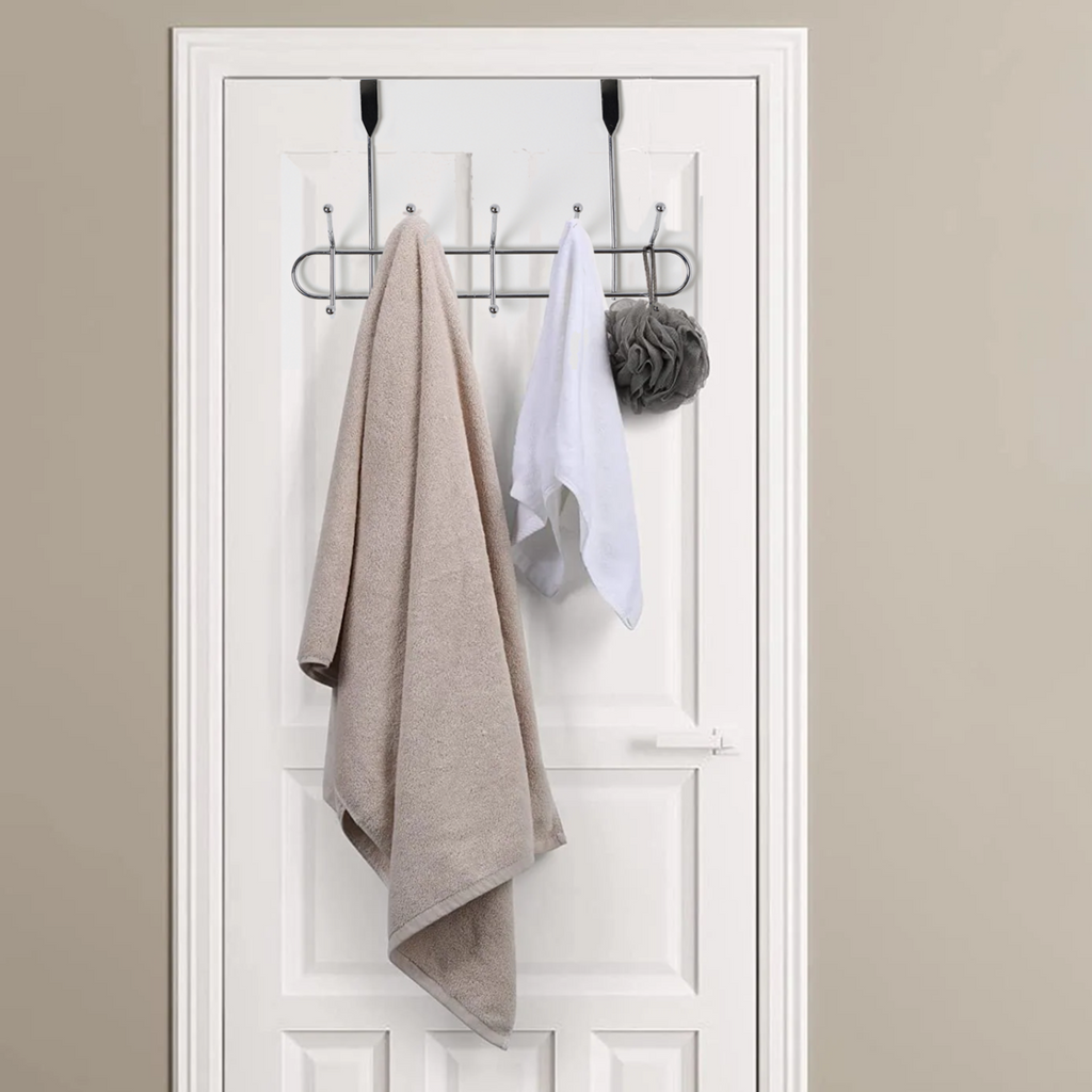 Deluxe Chrome 10 Hook Over Door Hanger | Chic