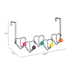 5 Hook Heart Design Over Door Hanger with Multi Coloured Balls | Jaxen