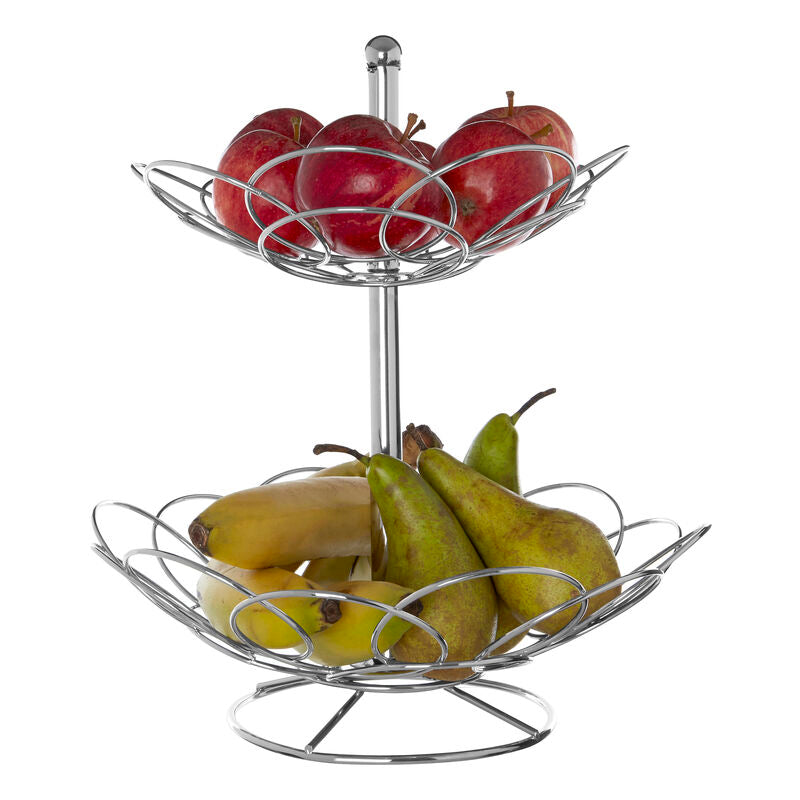 2 Tier Chrome Fruit Basket | Ellipse