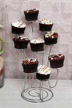Swirl Chrome 9 Cup Cake Stand | Chrome Swirl