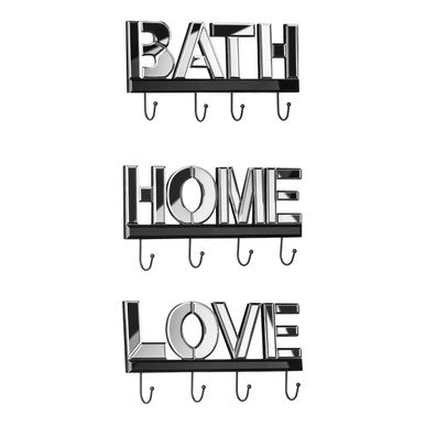 Love Mirrored 4 Hook Wall Hanger | Mirrored Hanger