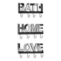 Love Mirrored 4 Hook Wall Hanger | Mirrored Hanger