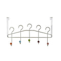 Chrome 5 Hook Over Door Hanger with Multi Coloured Ceramic Balls | Jaxen