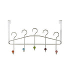 Chrome 5 Hook Over Door Hanger with Multi Coloured Ceramic Balls | Jaxen