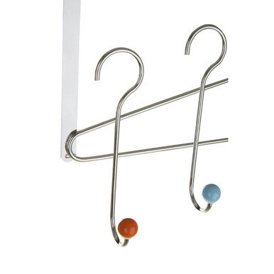 Chrome 5 Hook Over Door Hanger with Multi Coloured Ceramic Balls | Jaxen