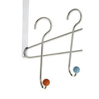 Chrome 5 Hook Over Door Hanger with Multi Coloured Ceramic Balls | Jaxen