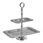 2 Tier Hammered Aluminium Cake Stand | Bailey