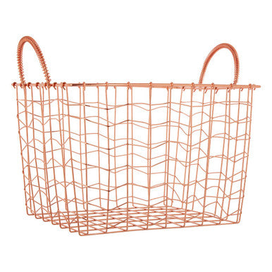 Wavy Grid Rectangular Wire Basket | Vertex