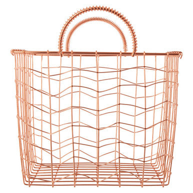 Wavy Grid Rectangular Wire Basket | Vertex