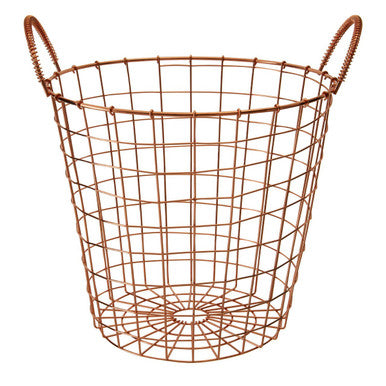 Copper Finish Round Wire Basket | Vertex