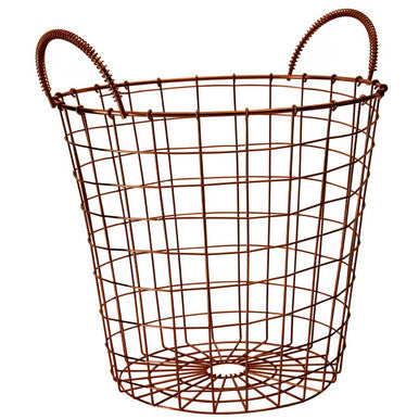 Copper Finish Round Wire Basket | Vertex
