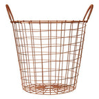 Copper Finish Round Wire Basket | Vertex