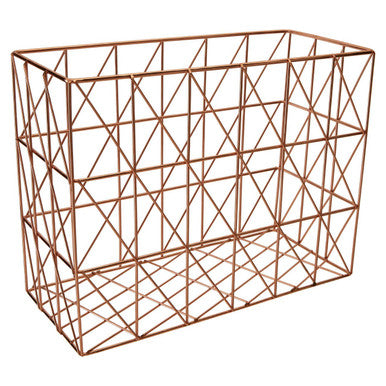 Copper Finish Cross Design Wire Basket | Vertex