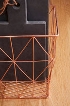 Copper Finish Cross Design Wire Basket | Vertex