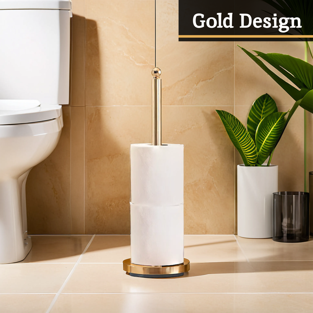 Gold Finish Toilet Roll Holder | Adler