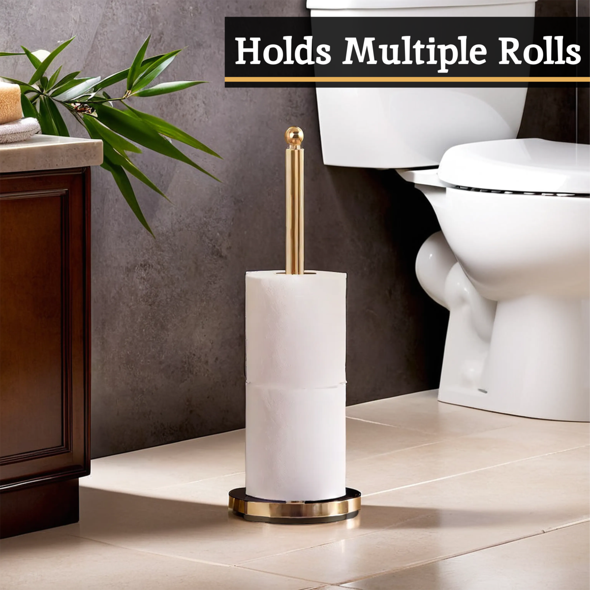 Gold Finish Toilet Roll Holder | Adler