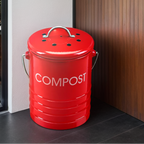 Red Compost Bin With Handle