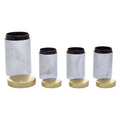 5 Piece Kitchen Storage Set in Marble Effect | Easton