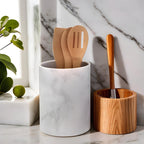 White Marble Effect Utensil Holder | Easton
