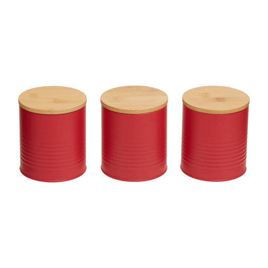 Set Of Three Red Canisters | Alton