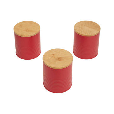 Set Of Three Red Canisters | Alton