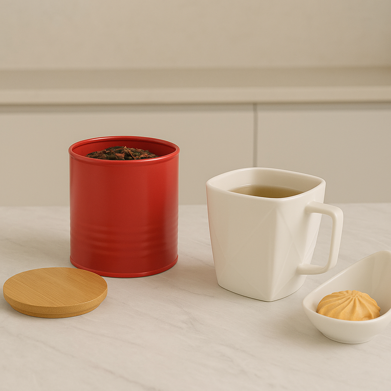 Set Of Three Red Canisters | Alton