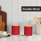 Set Of Three Red Canisters | Alton