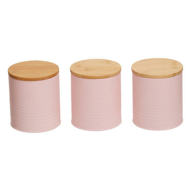 Set Of Three Pink Canisters | Alton