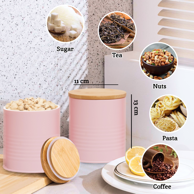 Set Of Three Pink Canisters | Alton