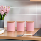 Set Of Three Pink Canisters | Alton