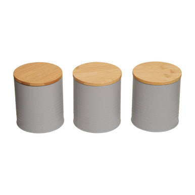 Set Of Three Grey Canisters | Alton