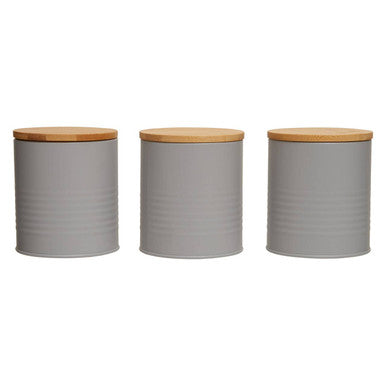 Set Of Three Grey Canisters | Alton