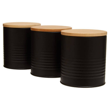 Set Of Three Black Canisters | Alton