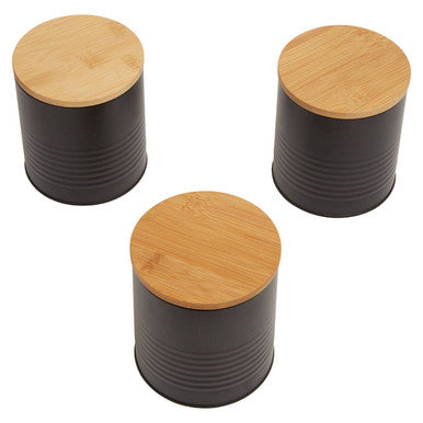 Set Of Three Black Canisters | Alton