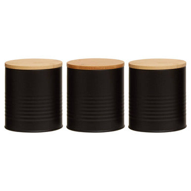 Set Of Three Black Canisters | Alton