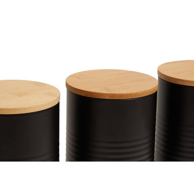 Set Of Three Black Canisters | Alton